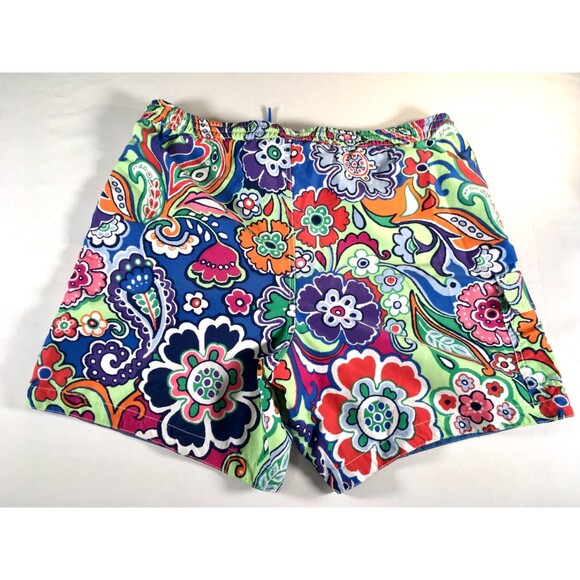 Vintage Tommy Hilfiger Men's Sz Large Hawaiian  Mesh-Lined Swim Trunks 7" Inseam - Picture 13 of 16